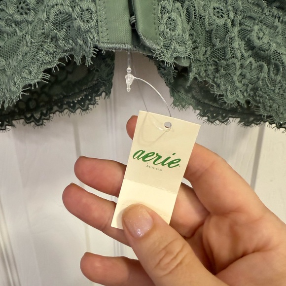 Aerie Eyelash Lace Padded Plunge Bralette - Picture 4 of 4